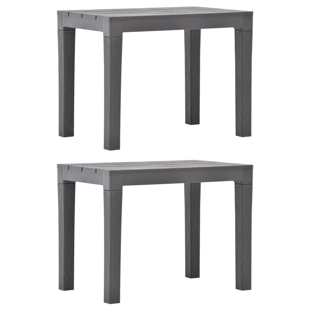 Garden Benches 2 pcs Mocca Plastic - Design Hut