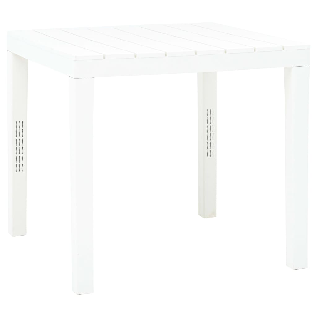 Garden Table White 78x78x72 cm Plastic - Direct Imports