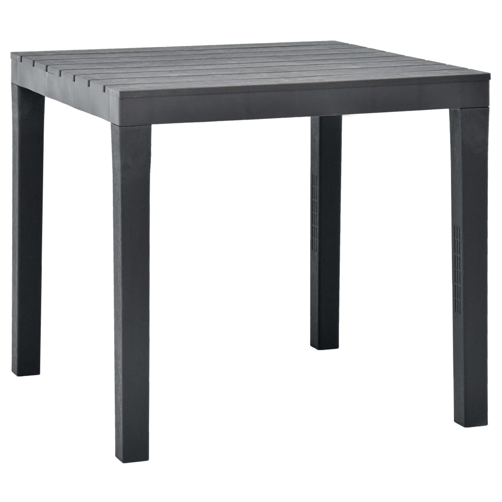 Garden Table Anthracite 78x78x72 cm Plastic - Unbeatable Bargains