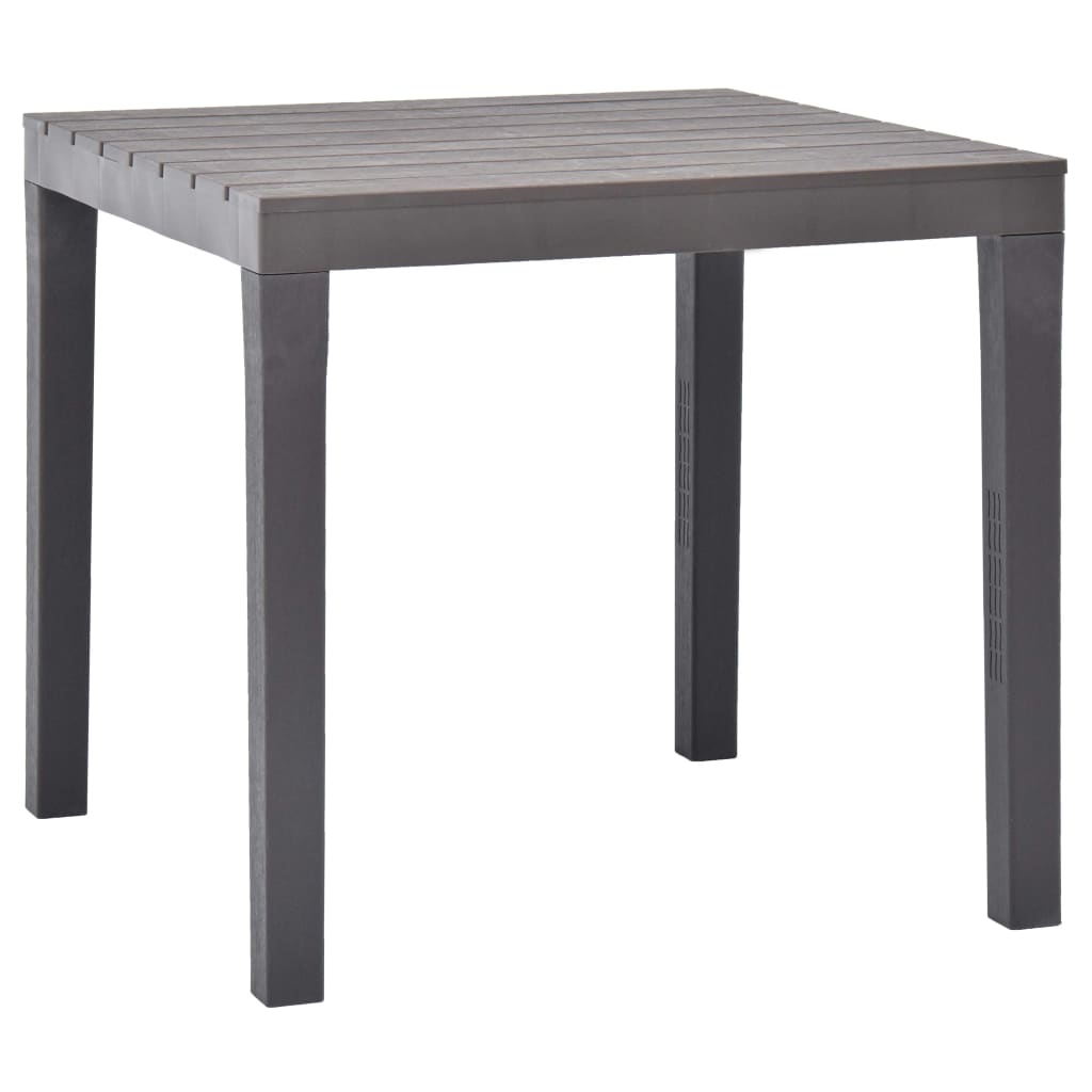 Garden Table Mocca 78x78x72 cm Plastic - Decor Base