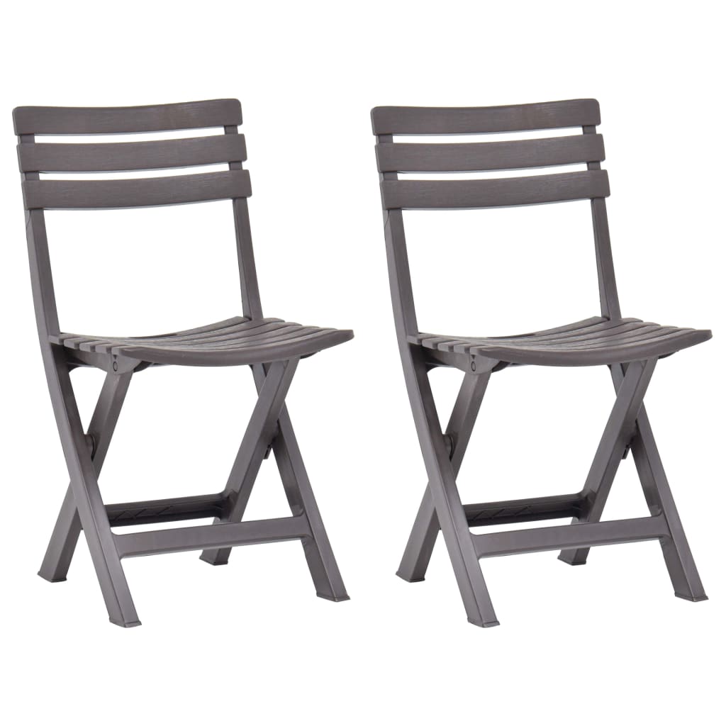 Folding Garden Chairs 2 pcs Plastic Mocha - Direct Imports