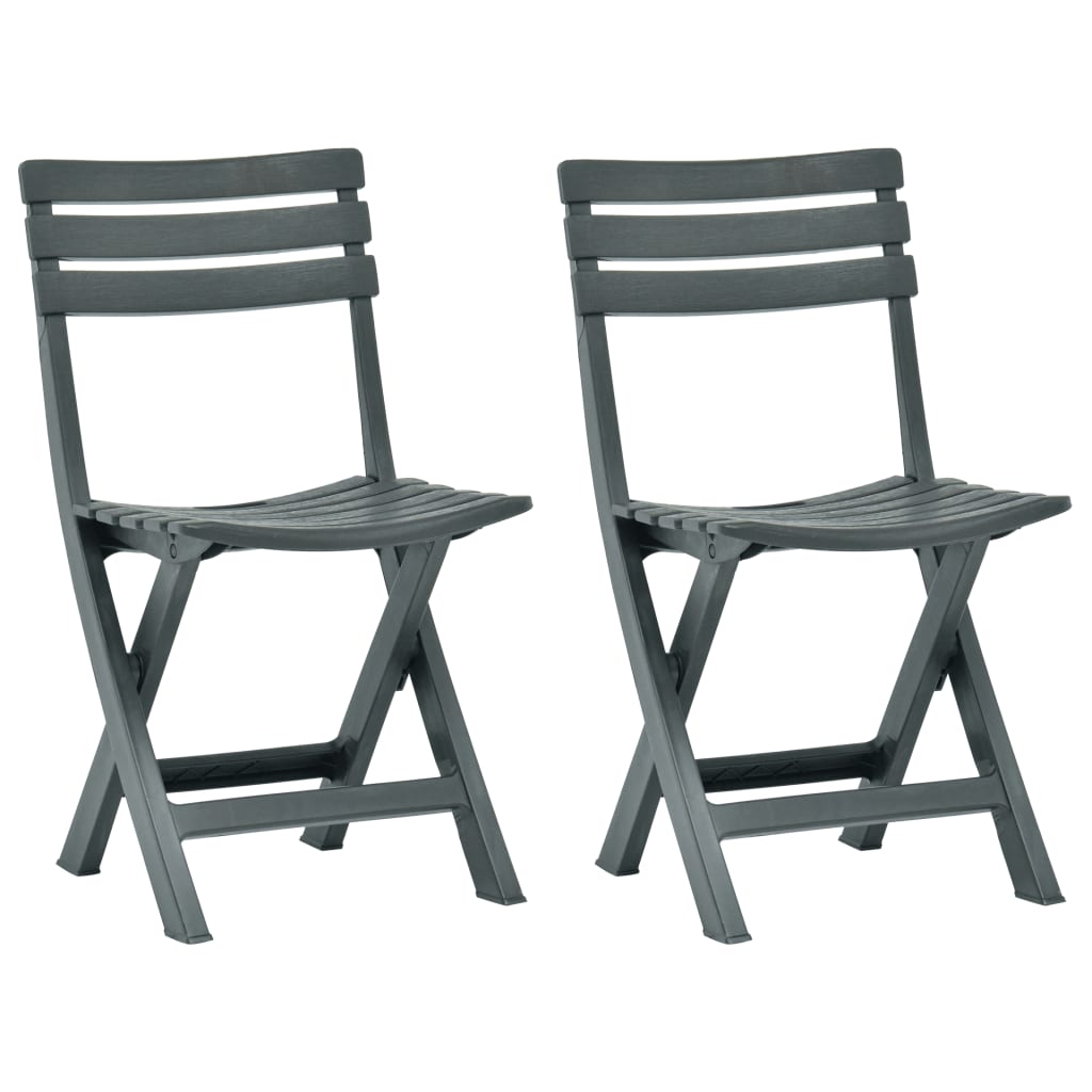 Folding Garden Chair 2 pcs Plastic Green - Style and Chic