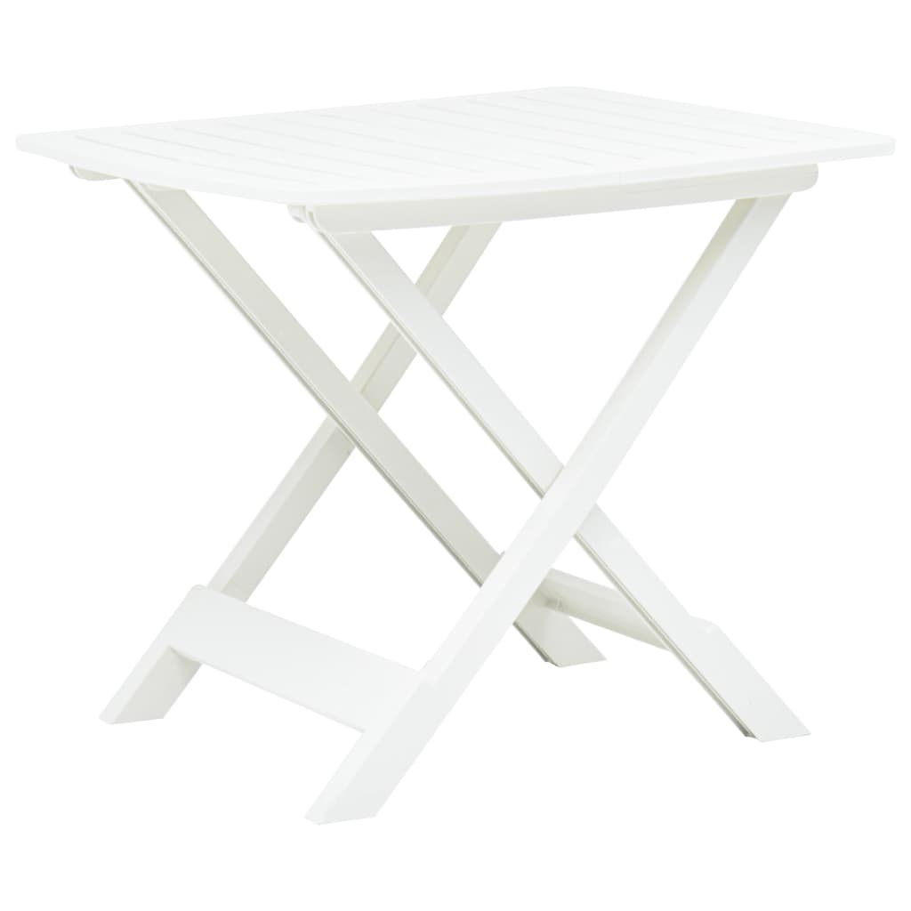 Folding Garden Table White 79x72x70 cm Plastic - Unbeatable Bargains