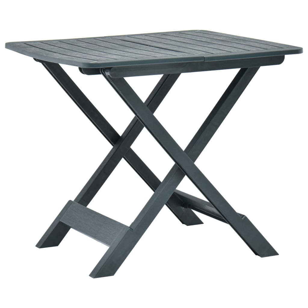 Folding Garden Table Green 79x72x70 cm Plastic - The Home Maker