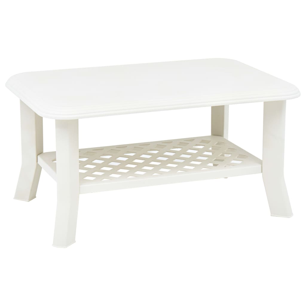 Coffee Table White 90x60x46 cm Plastic - Decor Base