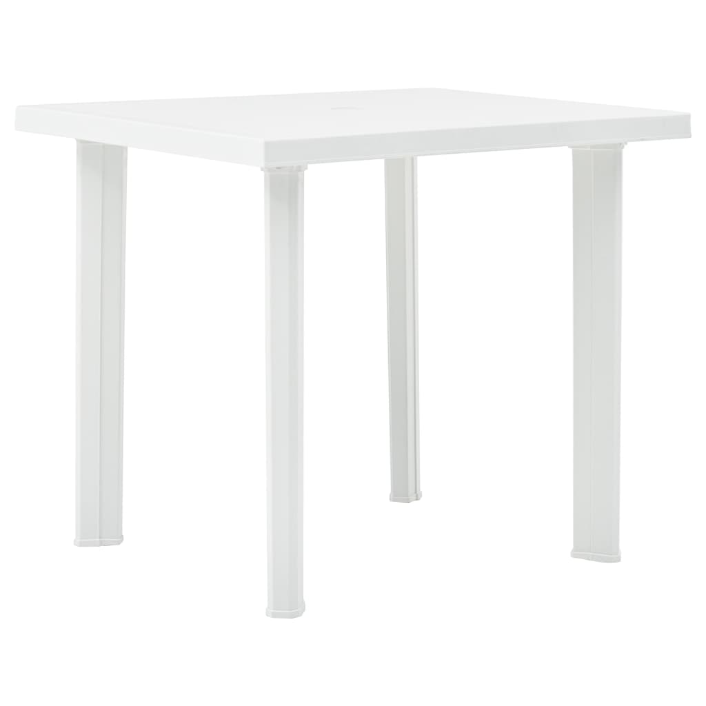 Garden Table White 80x75x72 cm Plastic - Unbeatable Bargains
