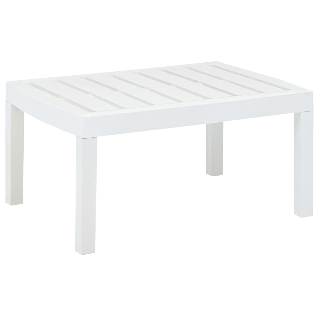 Garden Table White 78x55x38 cm Plastic - Merkel Designers