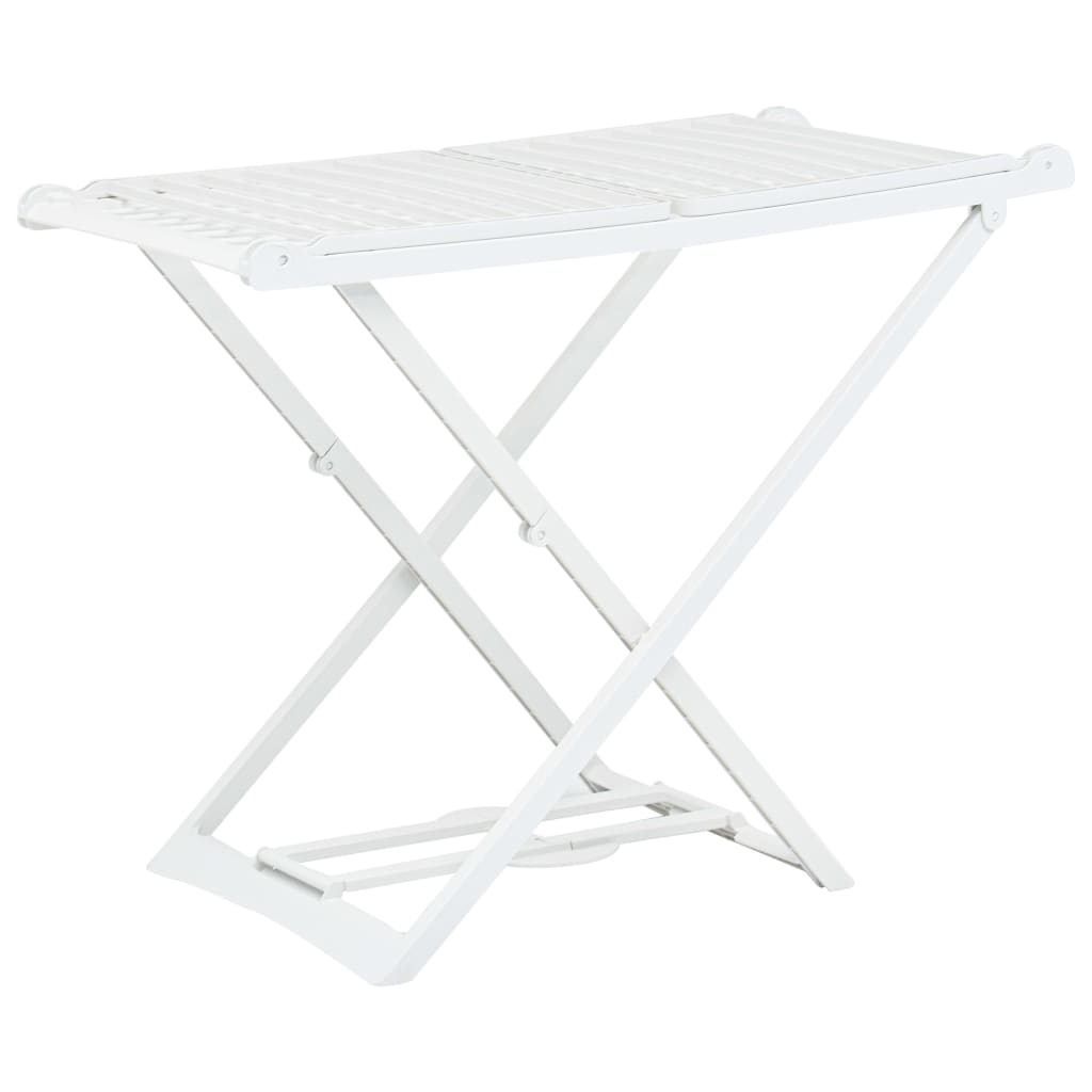 Folding Clothes Dry Rack White Plastic - The Home Maker