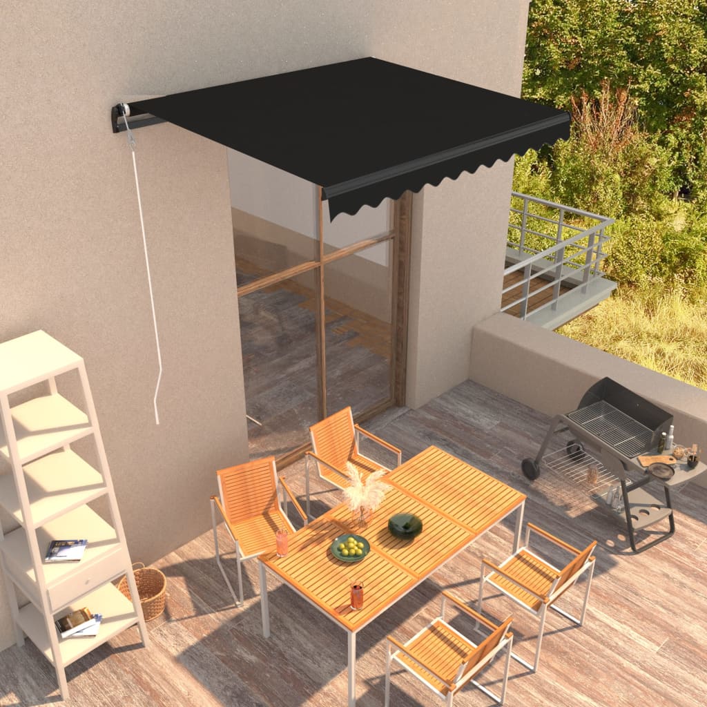 Manual Retractable Awning 300x250 cm Anthracite - Discount Dealers