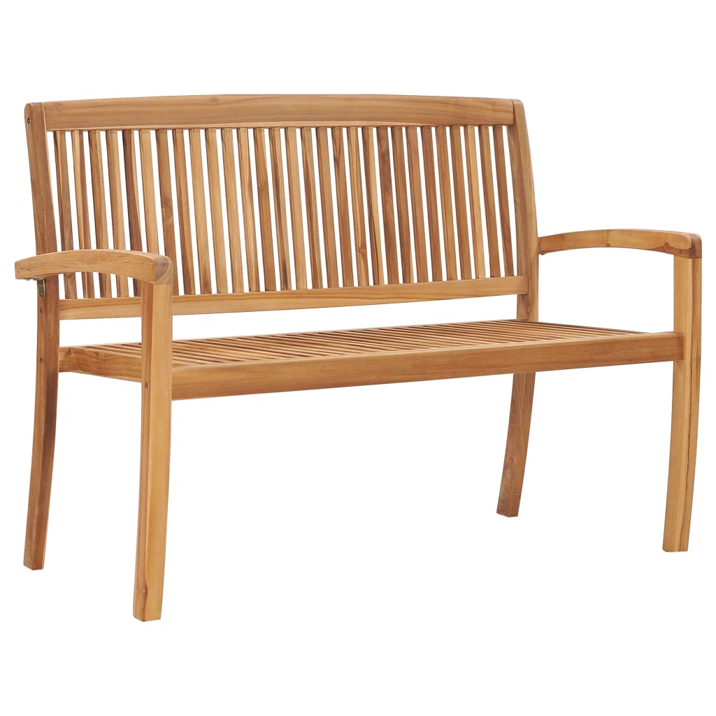 2-Seater Stacking Garden Bench 128.5 cm Solid Teak Wood - The Home Maker