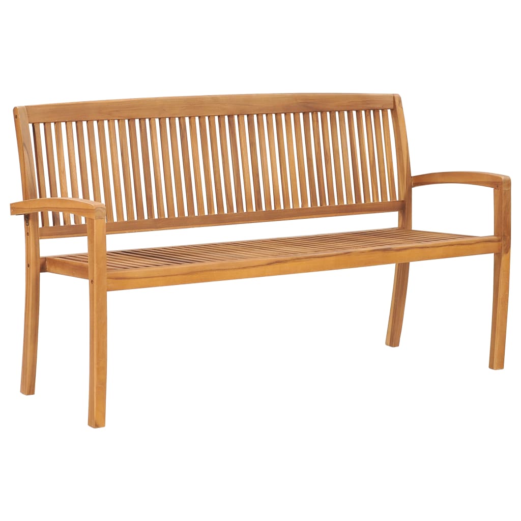 3-Seater Stacking Garden Bench 159 cm Solid Teak Wood - Sid & Sam