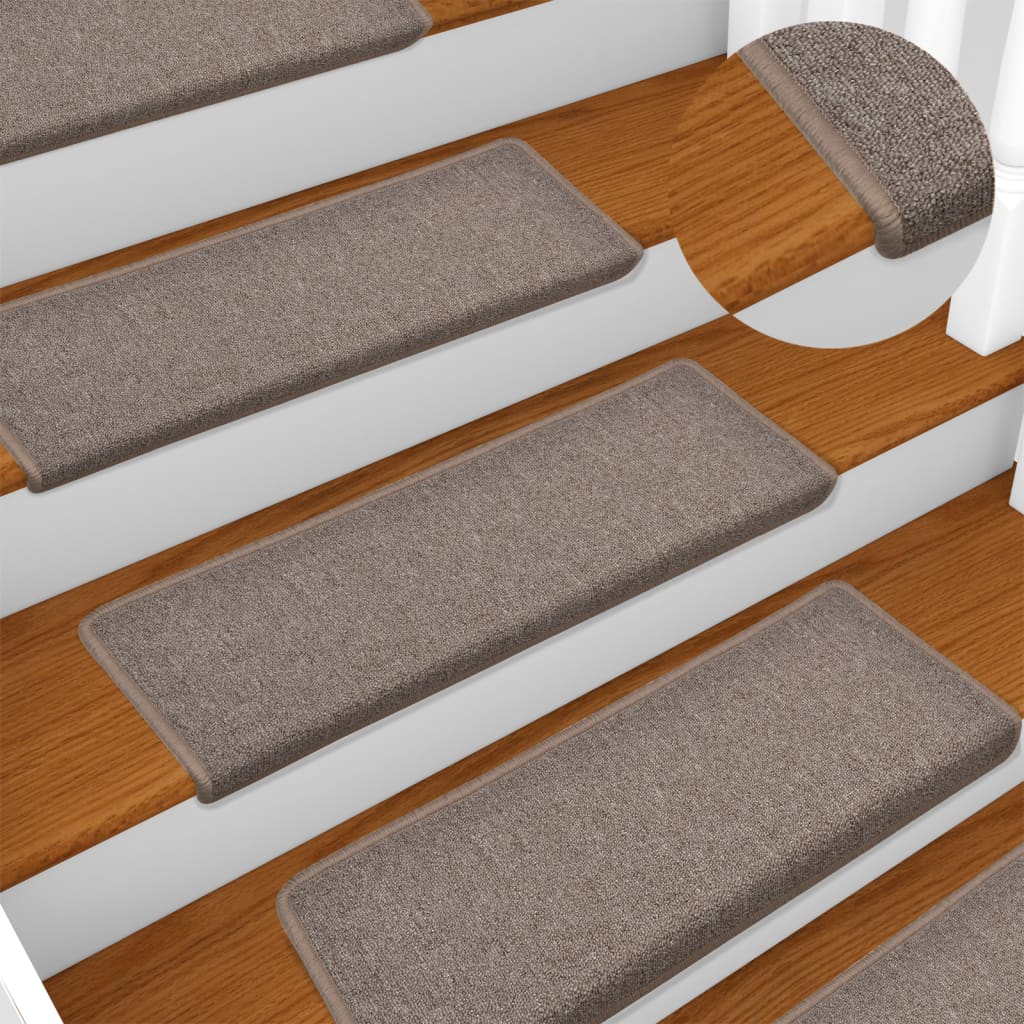 Carpet Stair Treads 15 pcs 65x21x4 cm Light Brown - Millennium Furniture