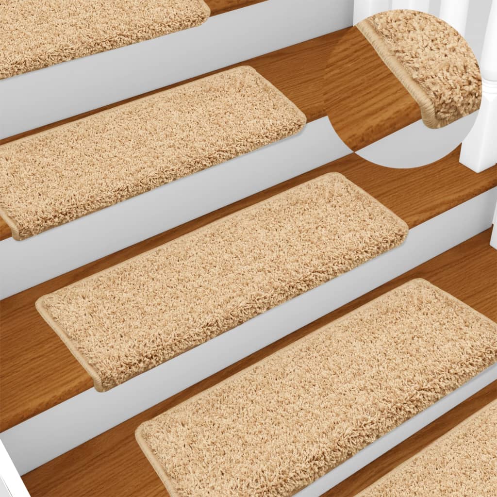 Carpet Stair Treads 15 pcs 65x21x4 cm Brown - Tyrell & Tyrell
