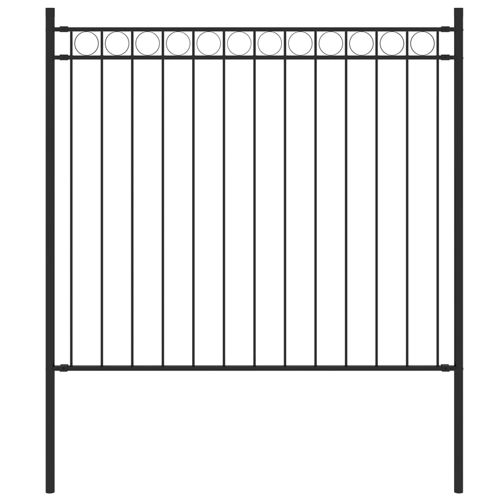 Garden Fence Steel 1.7x0.8 m Black - Sid & Sam