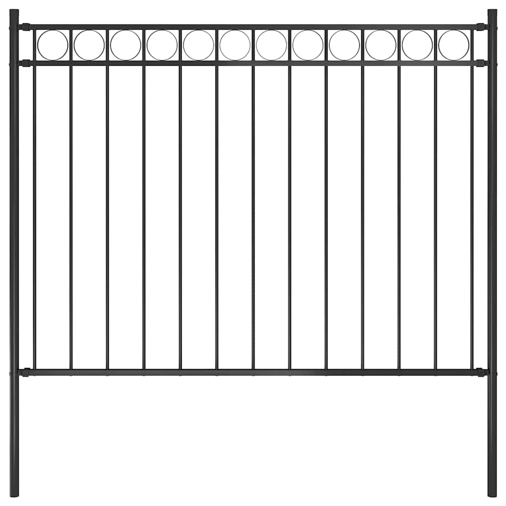 Garden Fence Steel 1.7x1 m Black - Unbeatable Bargains