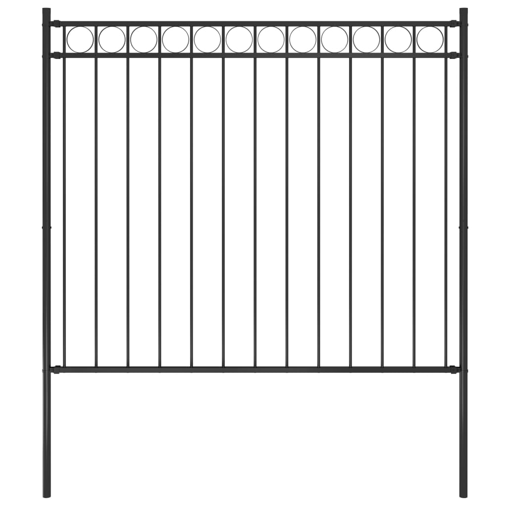 Garden Fence Steel 1.7x1.5 m Black - Decor Base