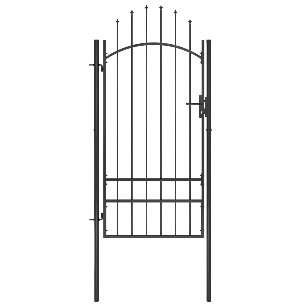 Garden Gate Steel 1x2.5 m Black - Unbeatable Bargains