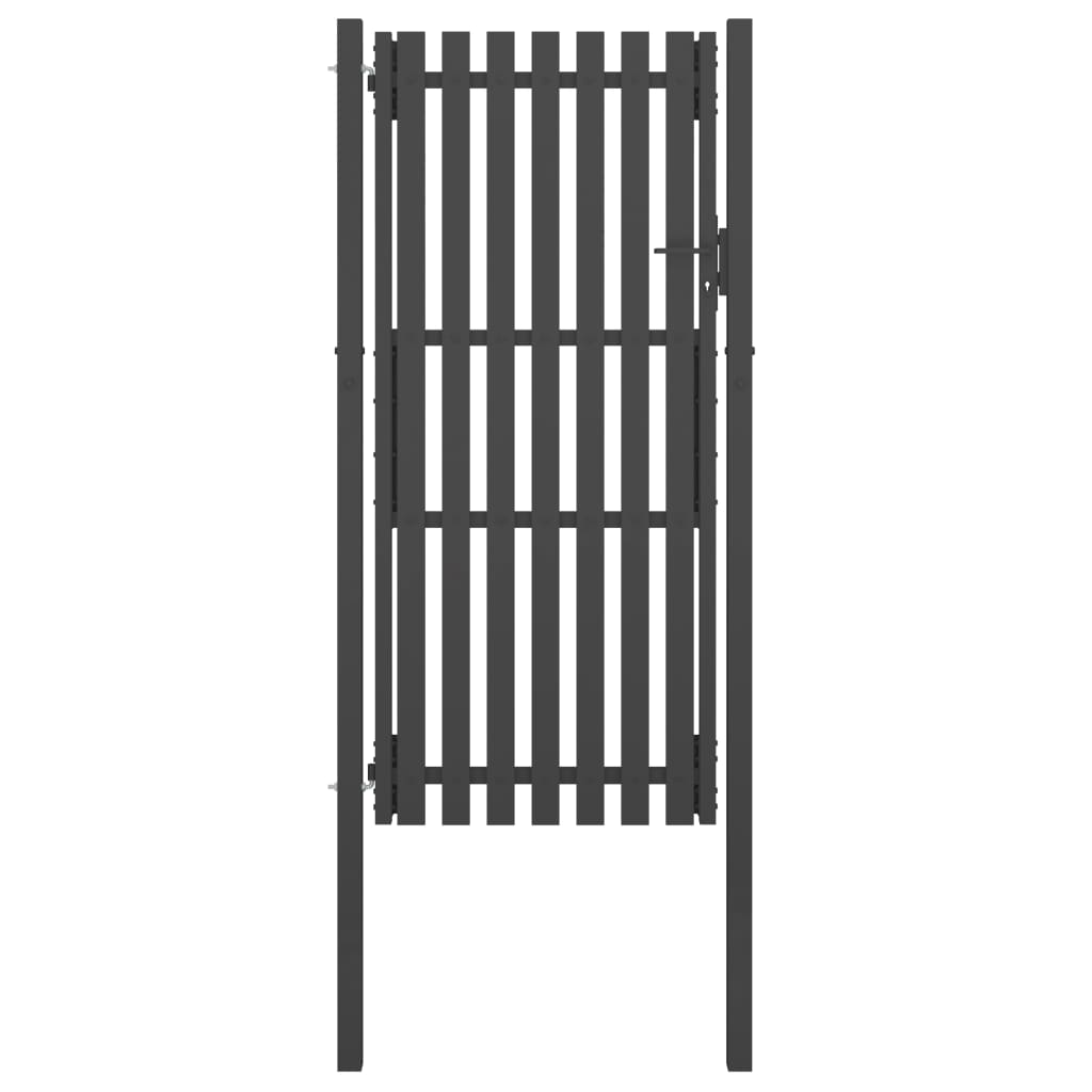 Garden Fence Gate Steel 1x2.5 m Anthracite - Millennium Furniture