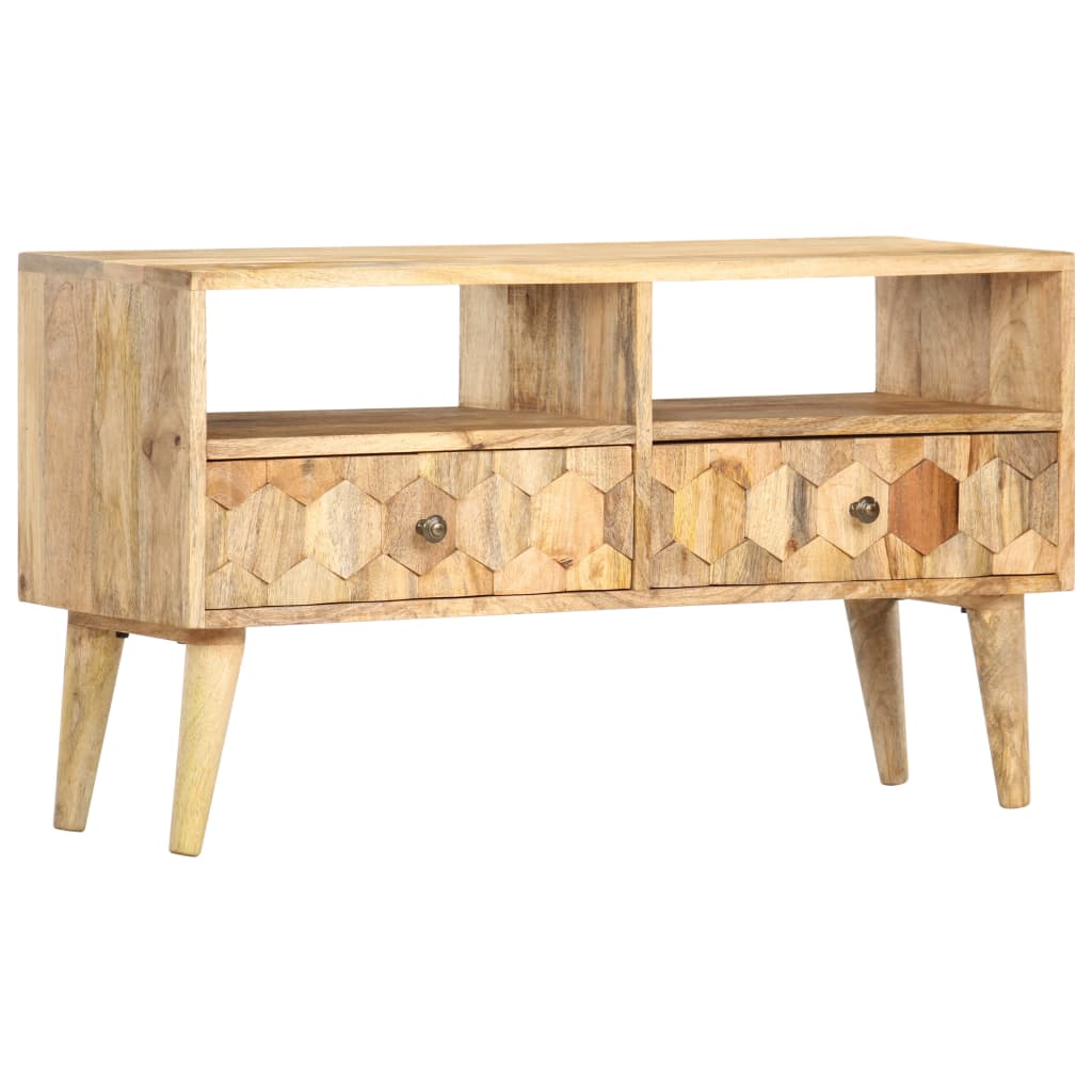 TV Cabinet 90x30x50 cm Solid Mango Wood - The Home Maker