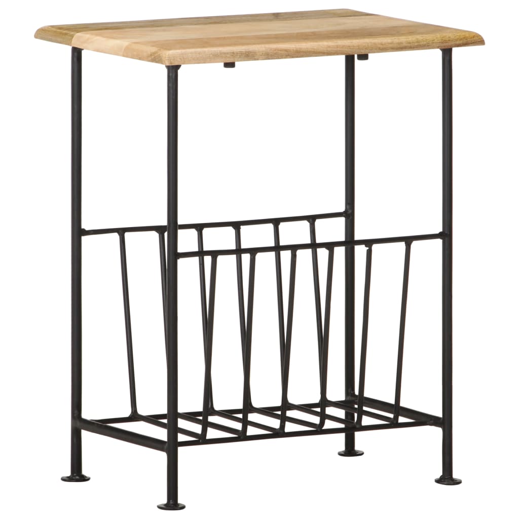 Magazine Rack 40x30x50 cm Solid Mango Wood and Steel - R and M Furniture