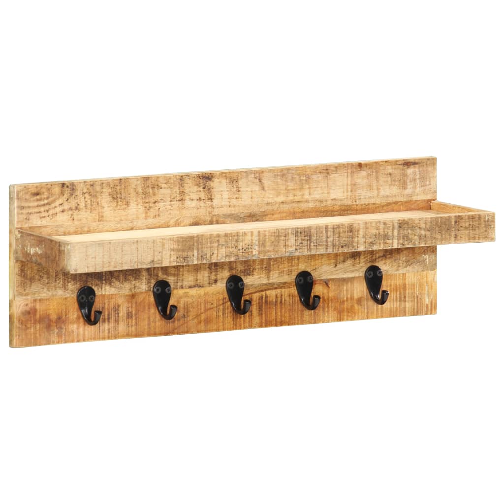 Wall Mounted Coat Rack 60x15x20 cm Solid Rough Mango Wood - Unbeatable Bargains