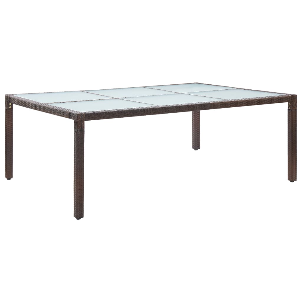 Outdoor Dining Table Brown 200x150x74 cm Poly Rattan - Unbeatable Bargains