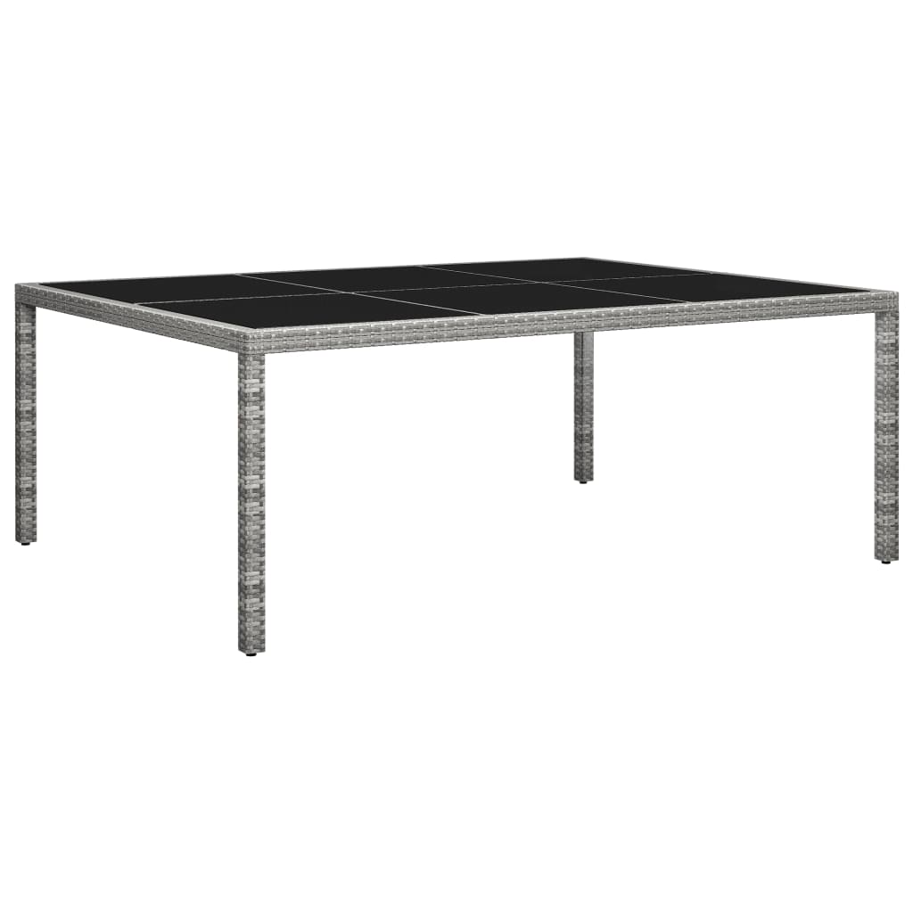 Outdoor Dining Table Grey 200x150x74 cm Poly Rattan - Millennium Furniture