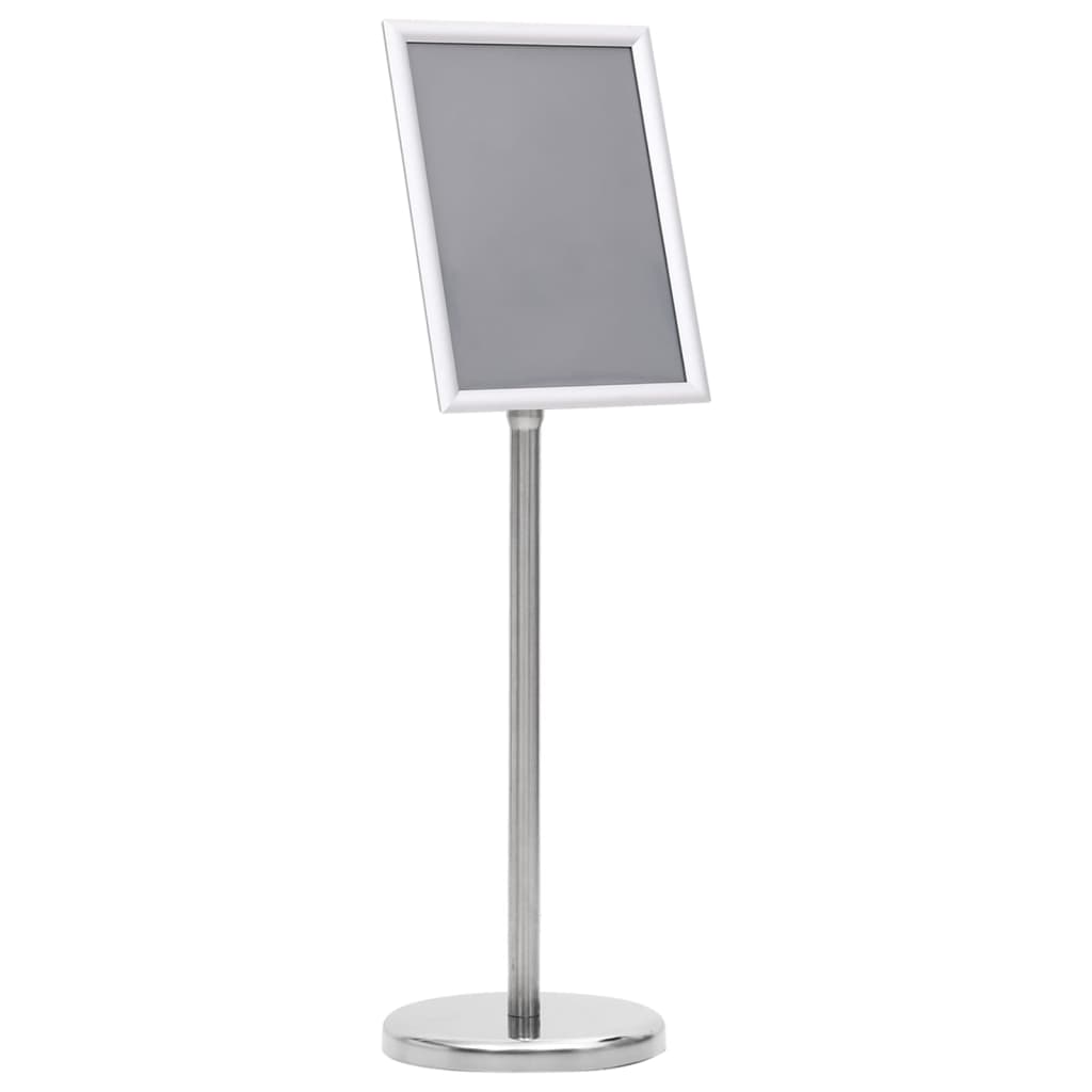 A4 Pedestal Poster Stand Silver Aluminium Alloy - Unbeatable Bargains