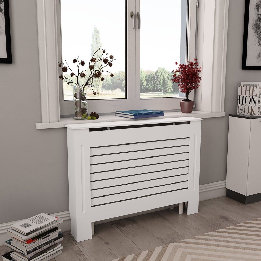 Radiator Covers 2 pcs White 112x19x81.5 cm MDF - Merlin Deals