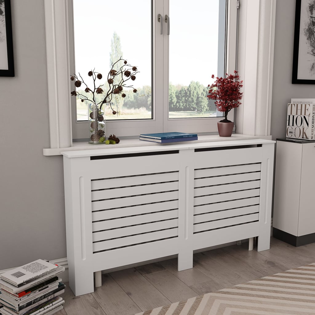 Radiator Covers 2 pcs White 152x19x81.5 cm MDF - The Home Maker