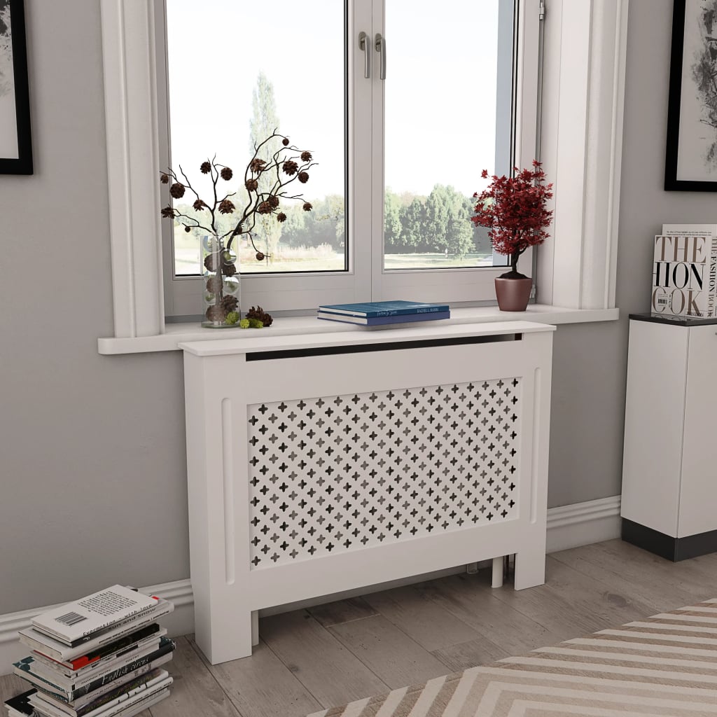 Radiator Covers 2 pcs White 112x19x81.5 cm MDF - The Home Maker