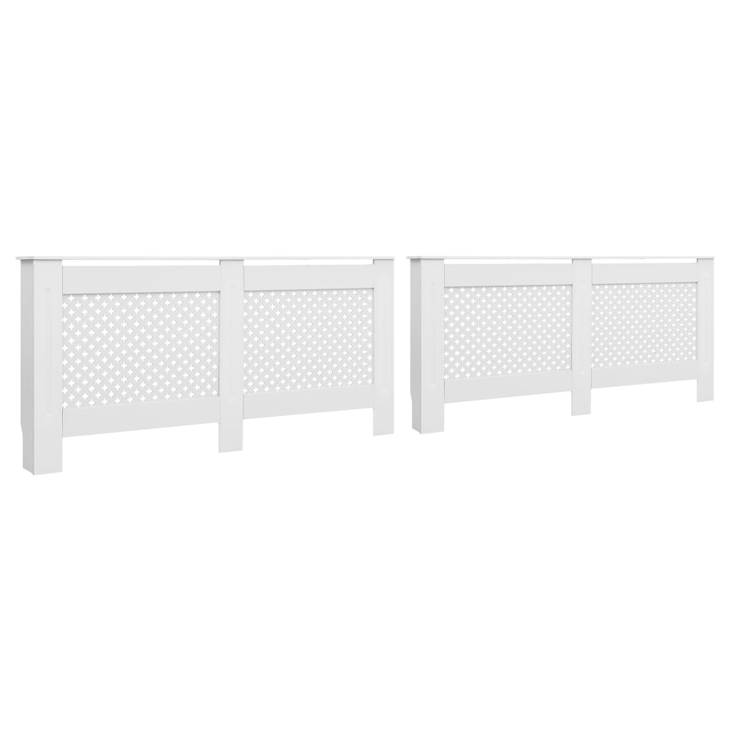 Radiator Covers 2 pcs White 172x19x81.5 cm MDF - Discount Dealers