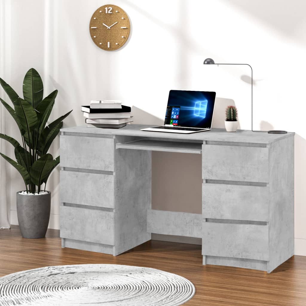 Writing Desk Concrete Grey 140x50x77 cm Engineered Wood - Casper Homes