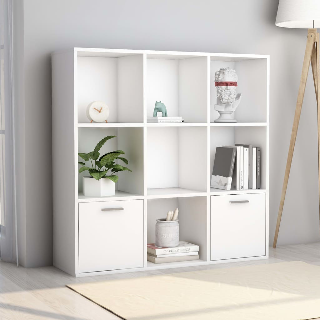 Book Cabinet White 98x30x98 cm Engineered Wood - Millennium Furniture