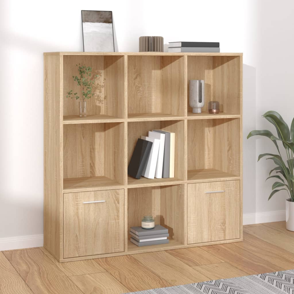 Book Cabinet Sonoma Oak 98x30x98 cm Engineered Wood - Tyrell & Tyrell