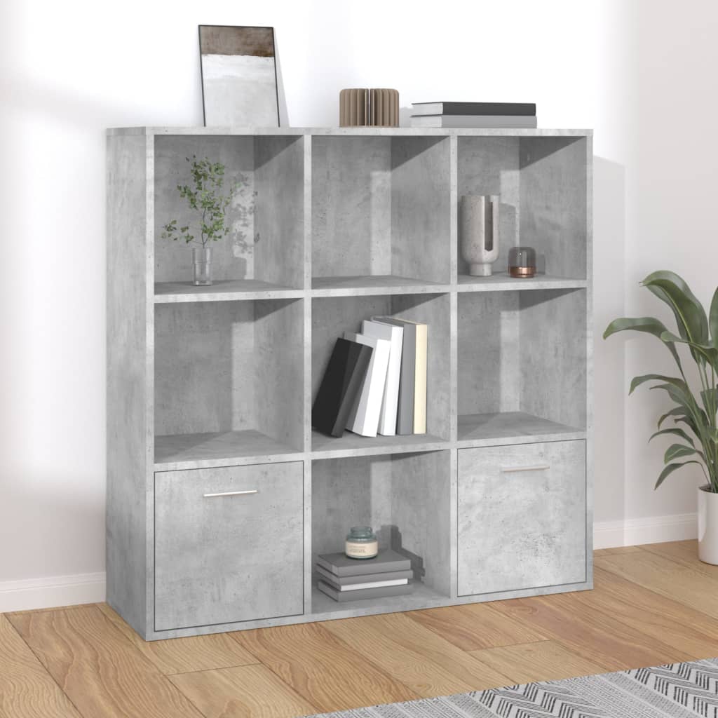 Book Cabinet Concrete Grey 98x30x98 cm Engineered Wood - Design Hut