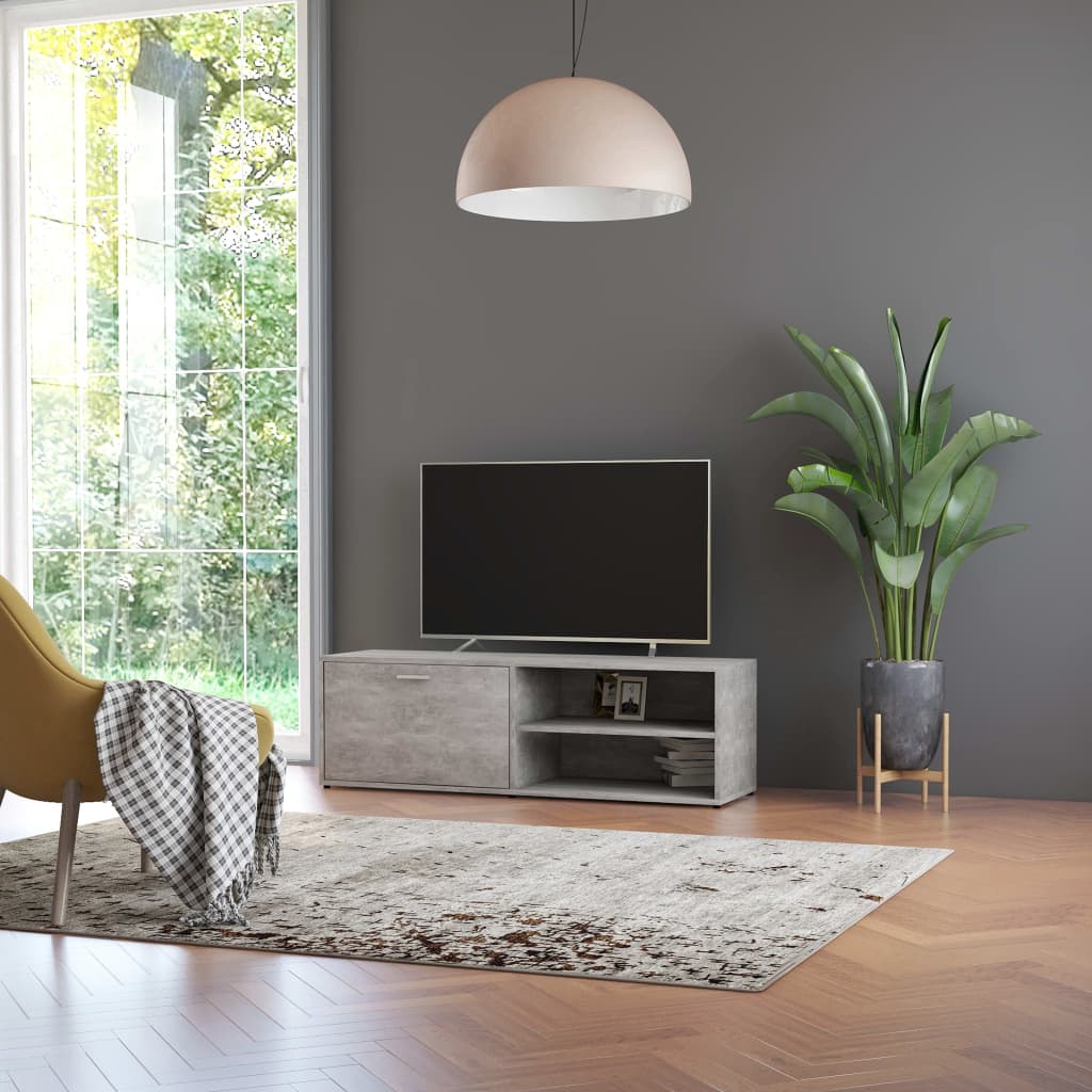 TV Cabinet Concrete Grey 120x34x37 cm Engineered Wood - Direct Imports