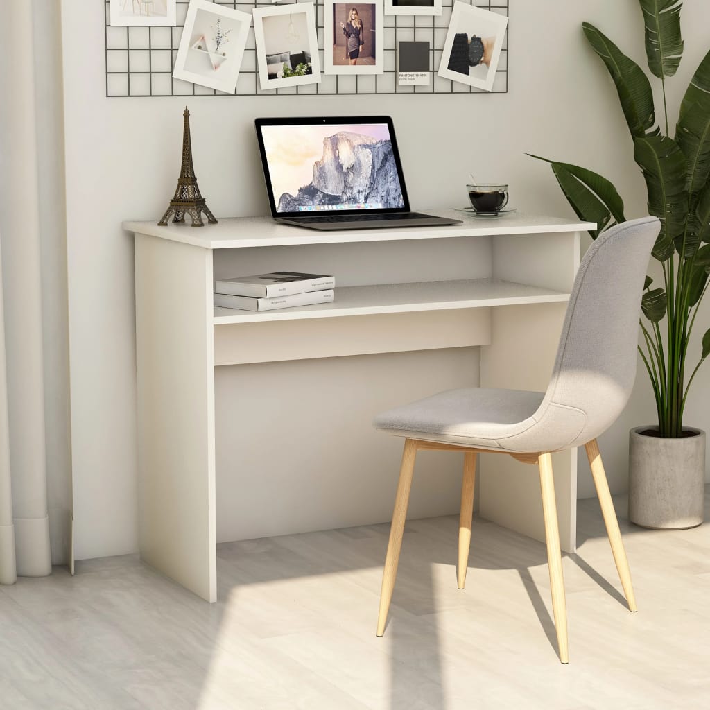 Desk White 90x50x74 cm Engineered Wood - Unbeatable Bargains
