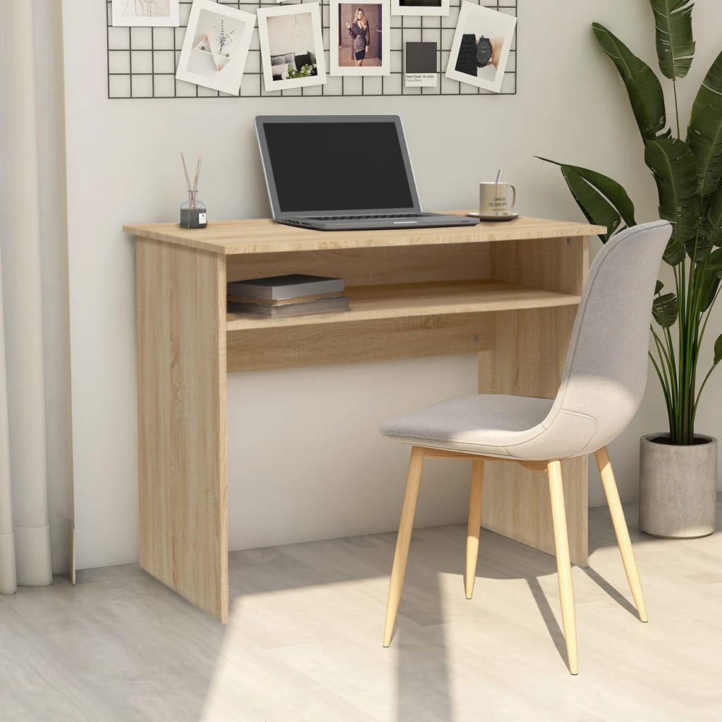 Desk Sonoma Oak 90x50x74 cm Engineered Wood - The Home Maker