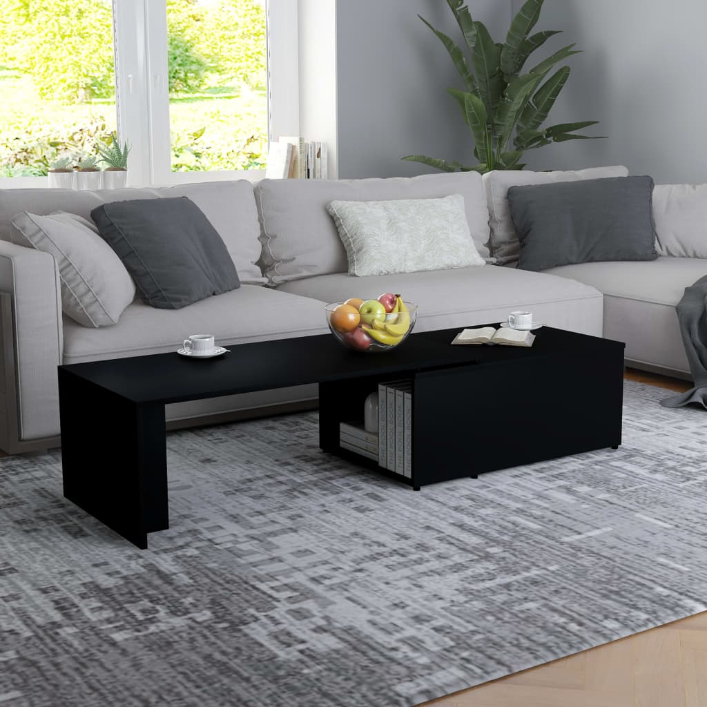Coffee Table Black 150x50x35 cm Engineered Wood - Merkel Designers
