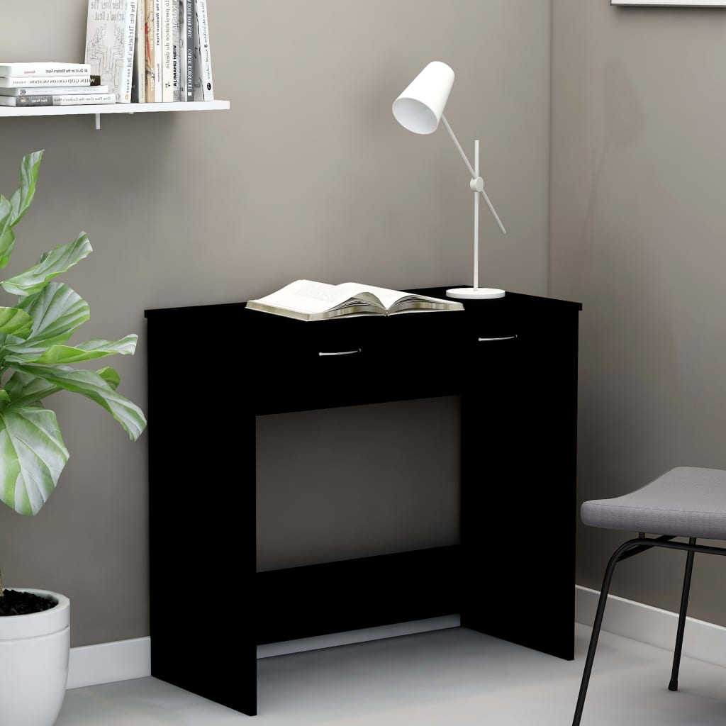 Desk Black 80x40x75 cm Engineered Wood - Design Hut