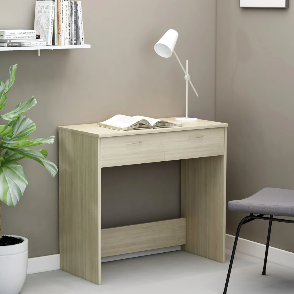 Desk Sonoma Oak 80x40x75 cm Engineered Wood - Decor Base