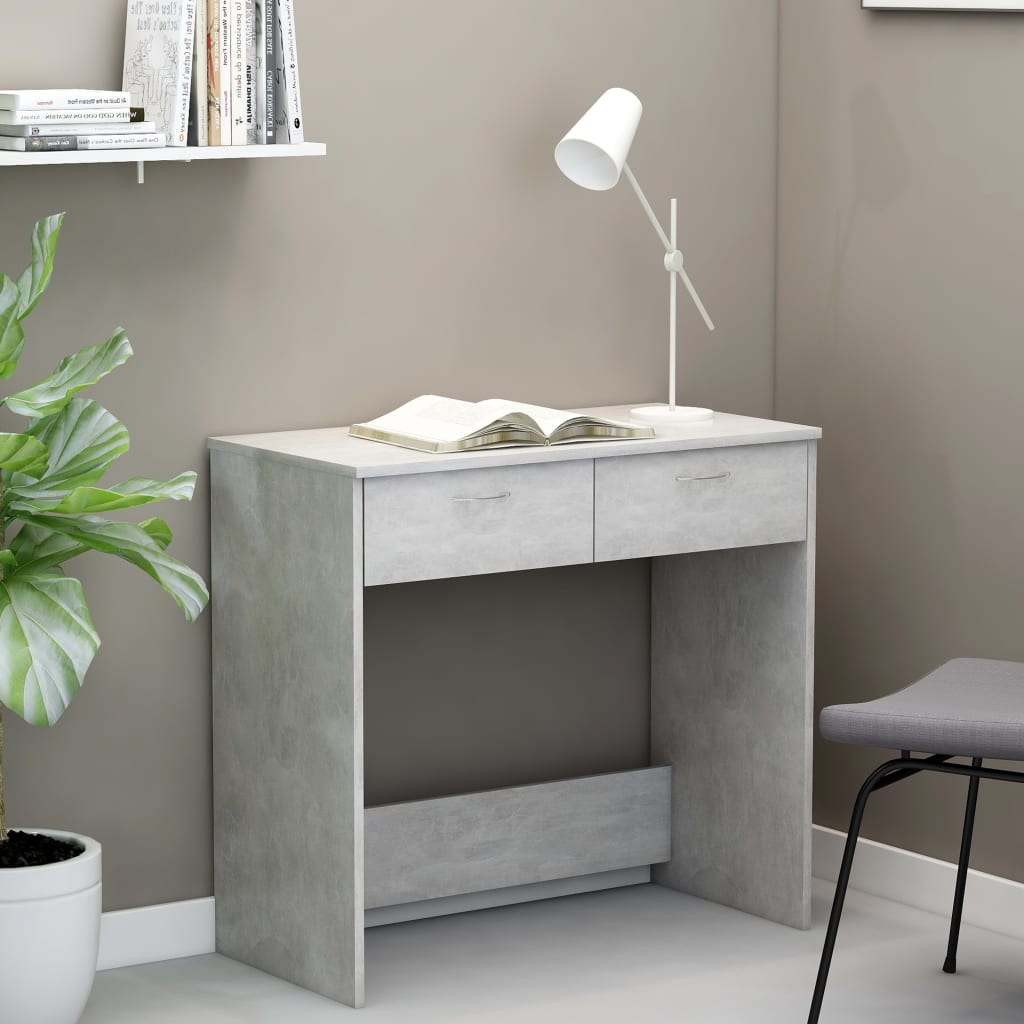 Desk Concrete Grey 80x40x75 cm Engineered Wood - Merlin Deals