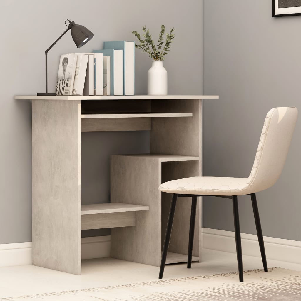 Desk Concrete Grey 80x45x74 cm Engineered Wood - Design Hut