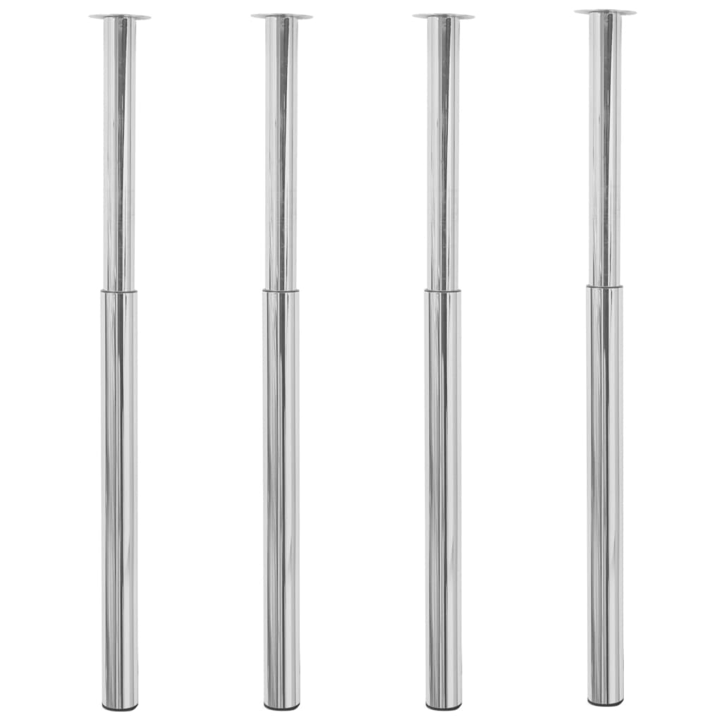 Telescopic Table Legs 4 pcs Chrome 710 mm-1100 mm - Brittle & Co