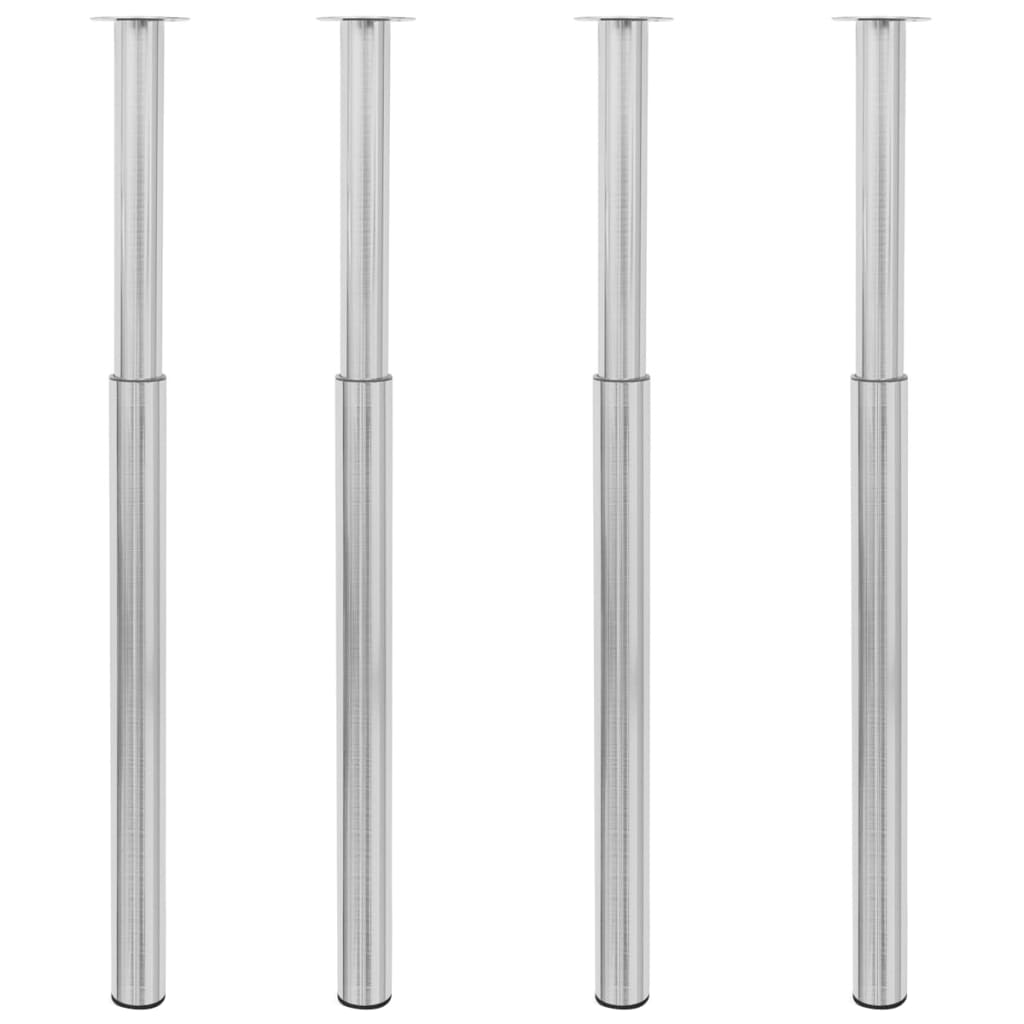 Telescopic Table Legs 4 pcs Brushed Nickel 710 mm-1100 mm - Merlin Deals