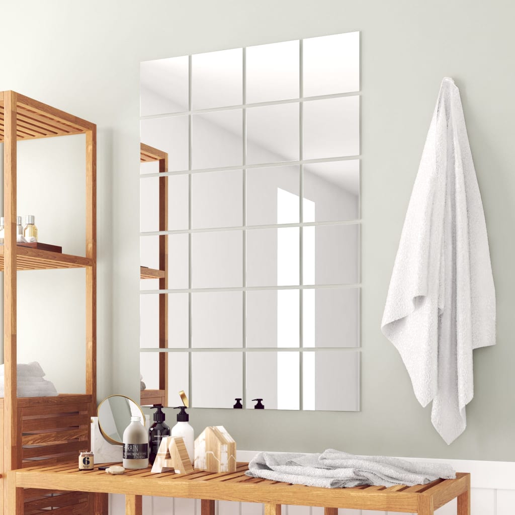 48 pcs Mirror Tiles Square Glass - Brittle & Co