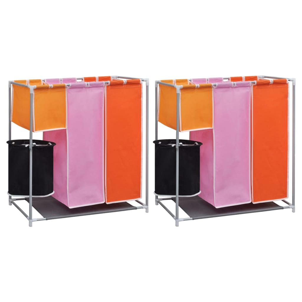 3-Section Laundry Sorter Hampers 2 pcs with a Washing Bin - Tyrell & Tyrell