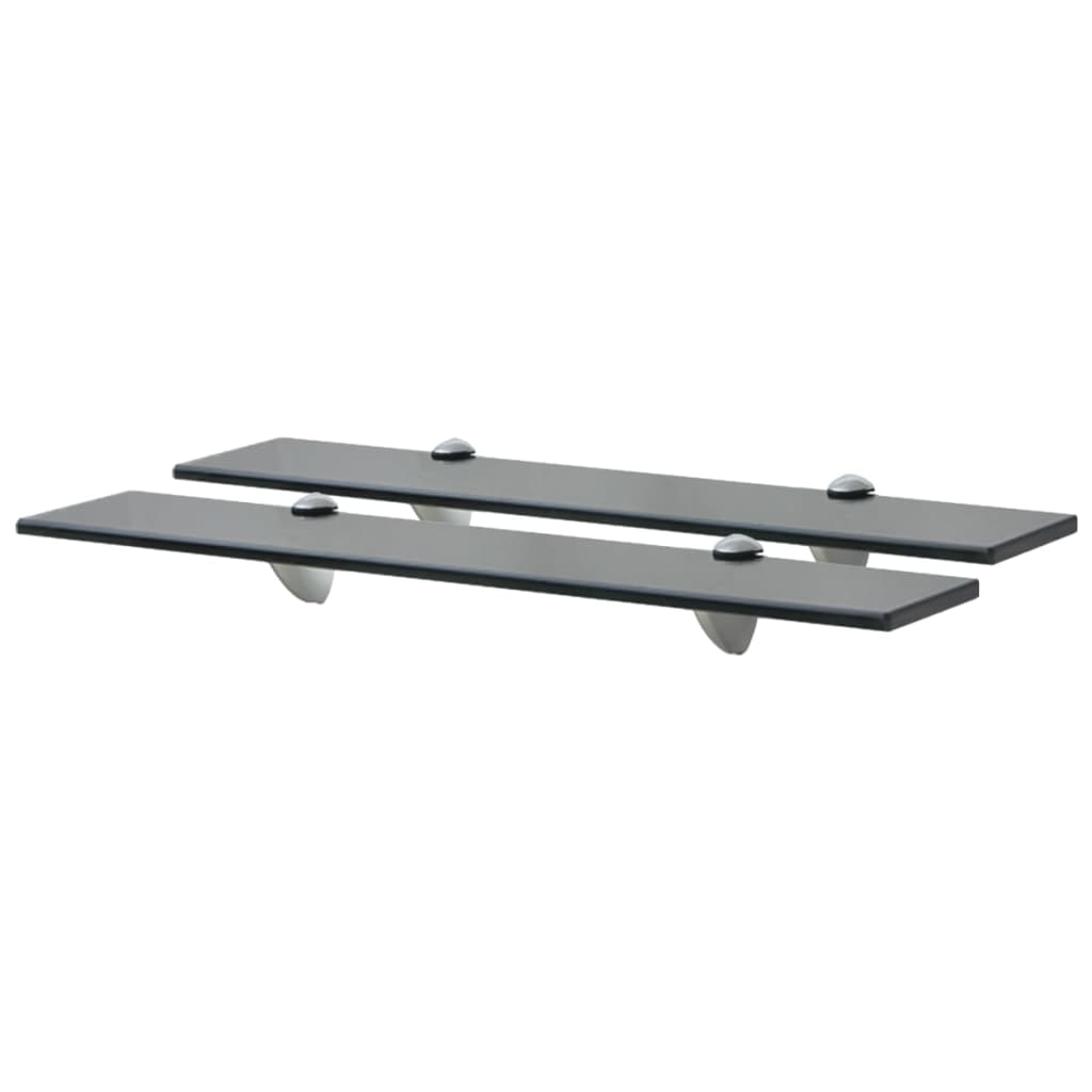 Floating Shelves 2 pcs Glass 60x10 cm 8 mm - Millennium Furniture