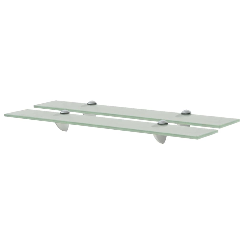 Floating Shelves 2 pcs Glass 60x10 cm 8 mm - R and M Furniture